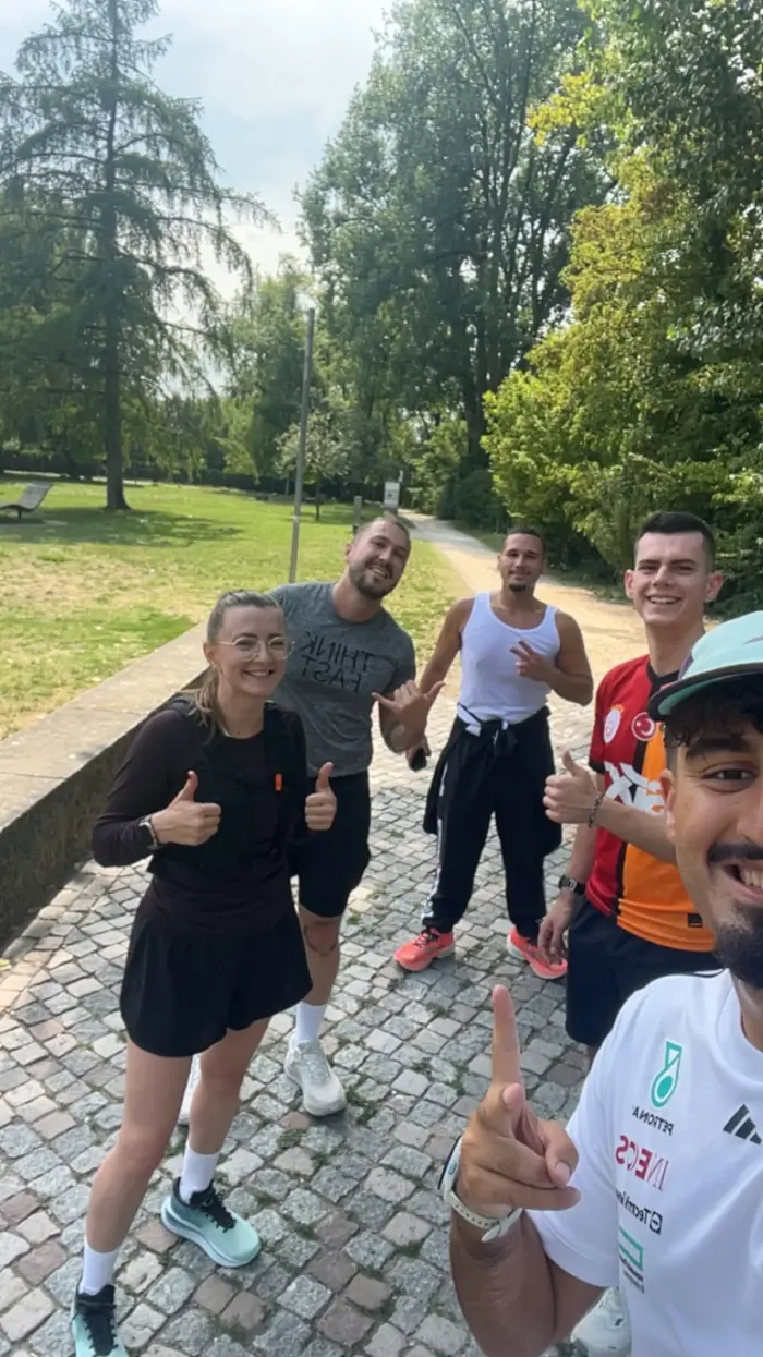 Selfie während eines Laufs