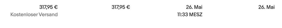 eBay-Verkauf der Dartscheibe zum höheren Preis